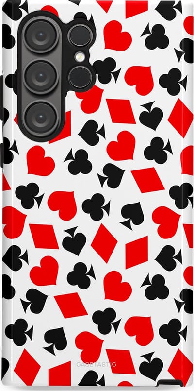 Casetastic Hoesje Geschikt voor Samsung S23 Ultra - Stijlvolle Beschermende Duo-layer Case - Harten spel