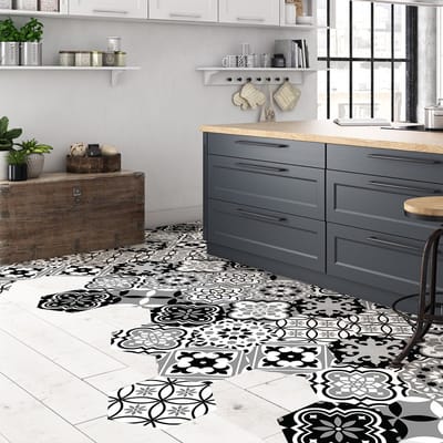Antislip vloerstickers met beschermlaag - TOMETTES SOL SARANZIO - 60x135cm - 10 zeshoekige stickers 30x26cm