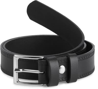 Ladeheid Kinderriem – Riem - Jongens - Broekriem - Verstelbaar - Leer – Zwart-2 – 80 cm LA-EL-KIDS