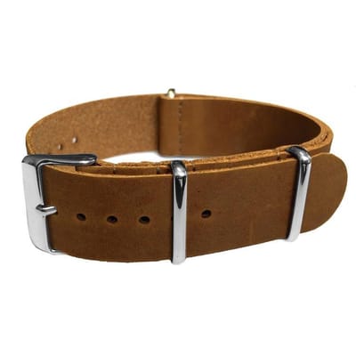 NATO Horlogeband Vintage Leer Bruin 22mm