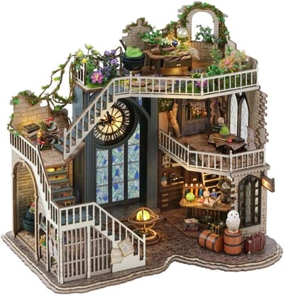 Mini Huis Kit - Poppenhuis Ambacht - Creatief Hobbyen - Met LED Verlichting - 1.18 Kilogram - Chinese Watersteeg