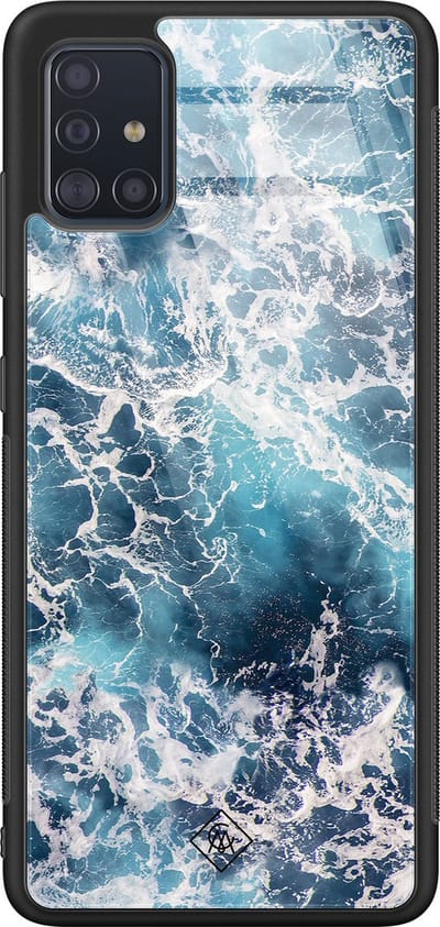 Casimoda® hoesje - Geschikt voor Samsung Galaxy A51 - Oceaan - Luxe Hard Case Zwart - Backcover telefoonhoesje - Blauw