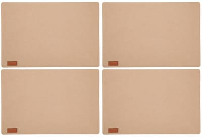 Placemats/onderleggers voor op tafel - 8x stuks - beige - 30 x 45 cm - met ronde hoeken - Diner/ontbijt