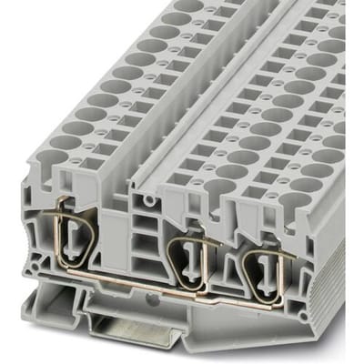 Phoenix Contact 3035288 Doorgangsserieklem 10.2 mm Spanveer Grijs 25 stuk(s)