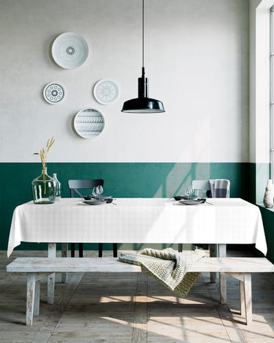 Mistral Home - TAFELKLEED - sogo - 150 x 250 cm - effen kleur - wit- Duurzaam