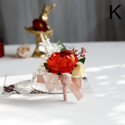 Boutonnières de Marié de Mariage Corsage de Fleurs Broche de Mariée Bijoux de Demoiselle d'Honneur Épingle de Chemise pour Homme Accessoires Fournitures de Fête Bal