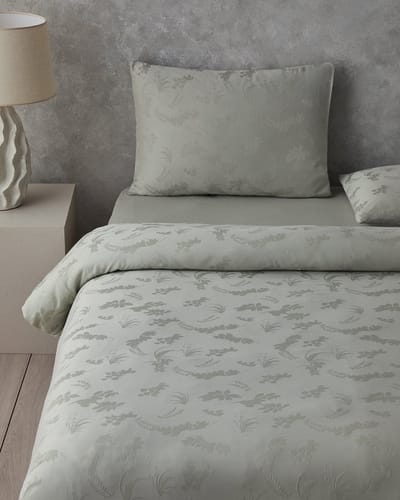 English Home - Glare Dekbedovertrekset - Katoen/Viscose/Polyester - Incl. hoeslaken en 1 kussensloop -160 x 220 cm - Groen