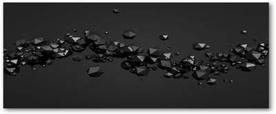 Tulup Glasschilderij - Foto In Glas 3D-Abstractie - 125 cm x 50 cm - Schwarz Glas Schilderij - Foto Glas - Vintage Glasdecoratie - Glas Foto - Glasdecoratie voor de Hal