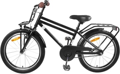 Kinderfiets 22 inch - Jongensfiets Meisjesfiets - Dagelijks Gebruik - Stalen Frame - 22 inch - Zwart