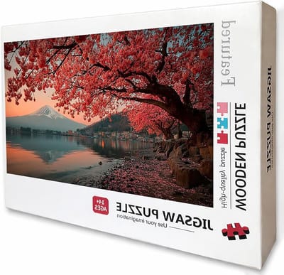 Berg Fuji 8-2178 Puzzel 1000 stukjes voor volwassenen, doe-het-zelf houten puzzel 75 x 50 cm, houten puzzel voor het hele gezin, grote slimme raadsels, decoratieve puzzels en geschenken