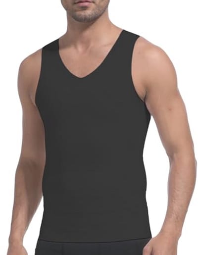 V-hals Naadloze Compressie Vest voor Mannen - Shapewear Body Shaper en Buik Slimmer
