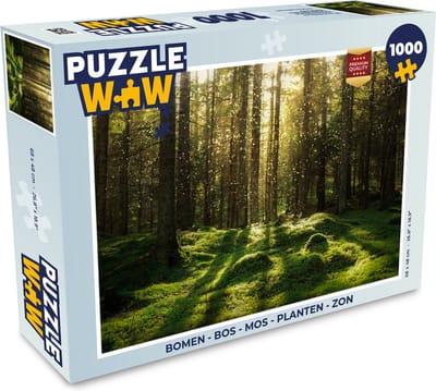 Puzzel Bomen - Bos - Mos - Planten - Zon - Natuur - Legpuzzel - Puzzel 1000 stukjes volwassenen