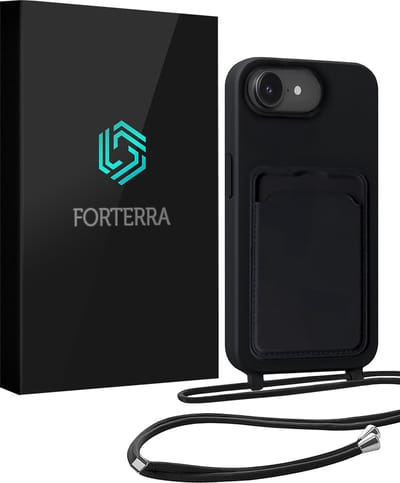 Hoesje Geschikt voor iPhone 17e Case Siliconen Hoes Met Koord - Hoes Geschikt voor iPhone 17e Met Telefoonkoord Hoesje Backcover - Zwart
