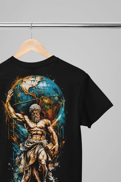 Oversized shirt - Zeus ascended - Wurban Wear | Draak | Anime streetwear | Asian streetwear | Streetwear | Geisha | Techno outfit | Fantasy shirt | Gym shirt | y2k | Tattoo | Urban | Grote maten | Japanese mythology | Samurai | Zwart