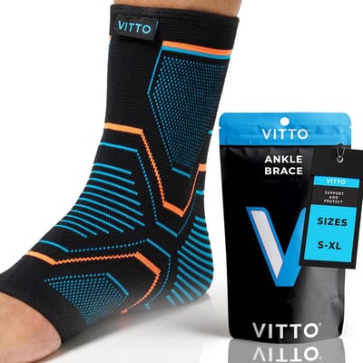 Enkelbrace met Compressie voor Stabiliteit en Ondersteuning bij Verstuikingen (Zwart)