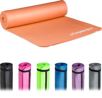 yogamat - 60 x 180 cm - 1 cm dik - met draagband - oranje