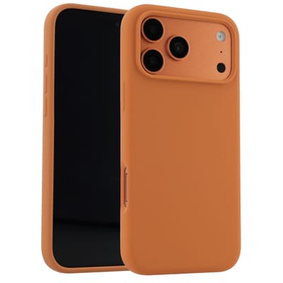 Accezz Hoesje - Geschikt voor Apple iPhone 17 Pro - Liquid Silicone Backcover geschikt voor MagSafe - Oranje