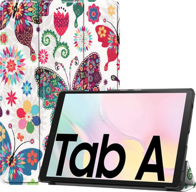 Hoes - Geschikt voor Samsung Galaxy Tab A7 (2020) - Dun & Stevig - Trifold Bookcase - Hard Cover - Hardcover Book Case - Tablet Hoesje - Vlinders