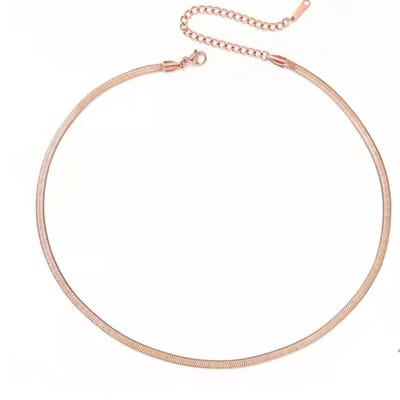 Snake Chain ketting - Stainless Steel - The Jewellery Salon - Hypoallergeen - 5mm - Waterproof - Slangen schakelketting - Rose Goud kleurig