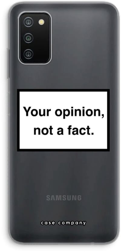 Hoesje geschikt voor Samsung Galaxy A03S hoesje - Your opinion - Soft Cover Telefoonhoesje - Bescherming aan alle Kanten en Schermrand