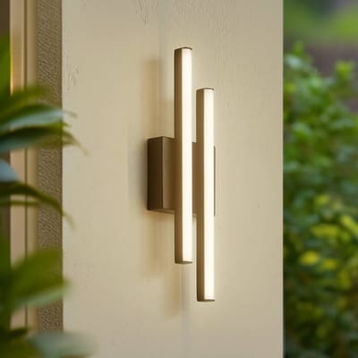 Lindby LED buiten wandlamp Abelia, zwart, aluminium, roestvrij staal