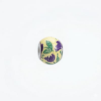 Quiges - Klei - Kraal - Bedels - Paarse - met - groene - Blad - Bead Past op alle bekende merken - armband