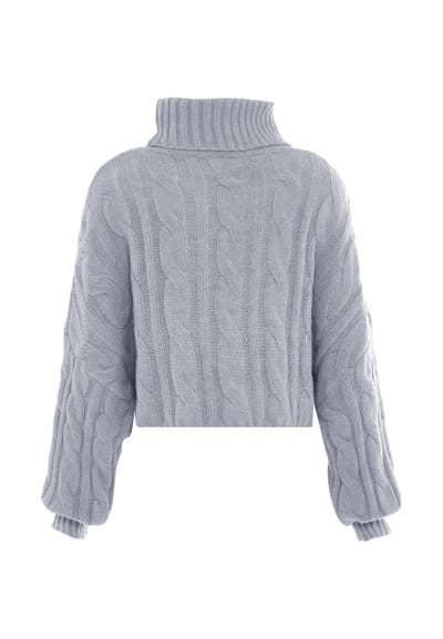 Mymo Trui met coltrui Dames licht grijs melange