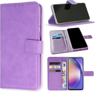 Casemania Hoesje Geschikt voor Samsung Galaxy A16 - Paars - Portemonnee Book Case - Pasjeshouder en Magneetlipje