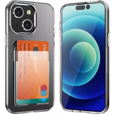 ShieldCase telefoonhoesje geschikt voor Apple iPhone 13 hoesje Card Holder TPU - transparant - Hoesje met pasjeshouder - Kaarthouder case - Hardcase siliconen tpu - Silicone case shockproof