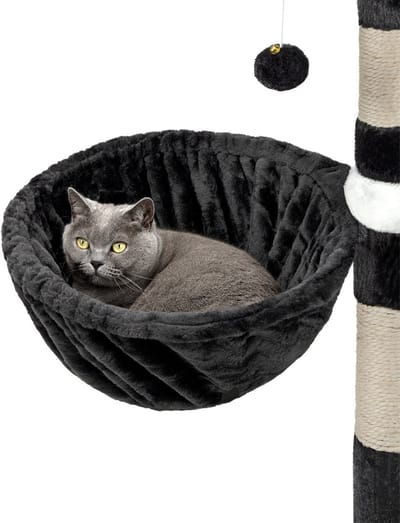 lionto Kattenmand voor krabpaal – Ø40 cm M8 bevestiging 25 cm, zwart