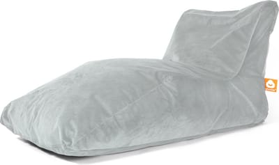 Whoober loungestoel zitzak Bali XL velvet grijs - Zacht en comfortabel - Wasbaar