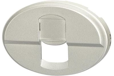 Stopcontact met RJ45 - Netwerkstopcontact Datapoort - Netwerk Aansluiten - Universele Compatibiliteit - 53 x 53 mm - Titanium