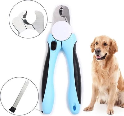 Knaak Professionele Nagelknipper Hond en Kat - met Veiligheidsstop en Nagelvijl - Blauw - 1 stuk