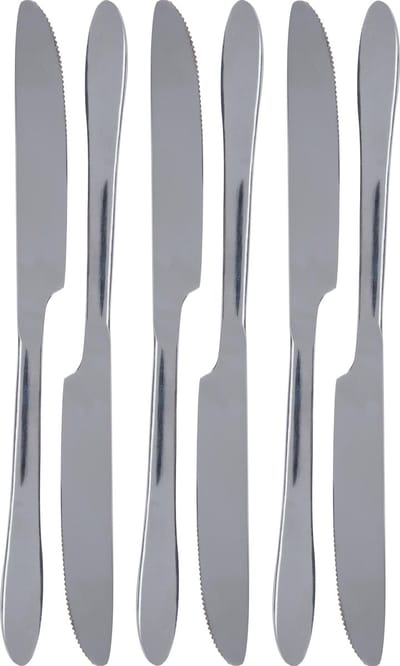 Excellent Houseware - 6x Messen tafelbestek - RVS - 23,5 cm - Tafel dekken - Bestek set - zilver