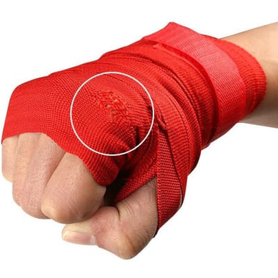 Katoenen boksbandage voor sport, trapbandage, sanda, karate, taekwondo, handschoenen, wraps (Rood) red