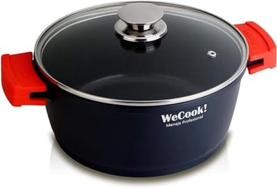 Kookpan met glazen deksel 24 cm - milieuvriendelijk, anti-aanbaklaag, gegoten aluminium