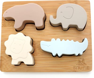 SNUFIE | Zacht & Hard | Dieren PUZZEL Bamboo & Silicone | Pastel