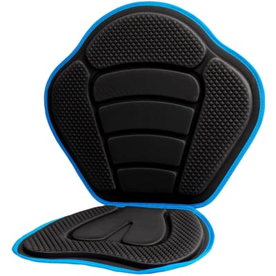 Coussin de siège de kayak rembourré avec support dorsal et sangles réglables pour la navigation de plaisance, le canoë et le kayak bleu