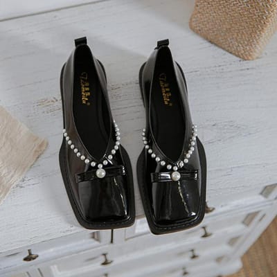 Het Modemerk Ontworpen Vrouwen Met Lage Enkele Schoenen Vierkante Neus Lente Grote Maat Casual Schoenen 41 -43 34 zwart