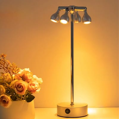 OYLCDI - Draadloze LED Tafellamp met 3000mAh Accu, 4-stand Licht, Touch Dimming, 180°/320° Verstelbare Kop, IP65 Geschikt voor Buiten