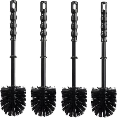 Toyma WC/Toiletborstel los - 4x - kunststof - zwart - D7,5 x H35 cm - badkamer accessoires