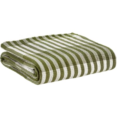 Katoenen plaid Vivaraise Calista van 100% katoen, olive, 137 x 180 cm