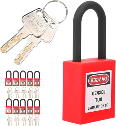 Veiligheidsvergrendeling Set van 10 Hangsloten met 20 Sleutels, Stofdichte Lockout Tagout Oplossing voor Industrie, Engineering en Isolatiefabrieken