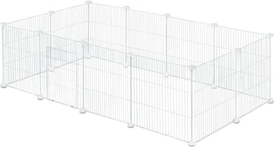 JCP® Konijnenhok - Konijnenren - Konijnenhok Binnen - Wit - 142cm x 72cm x 36cm