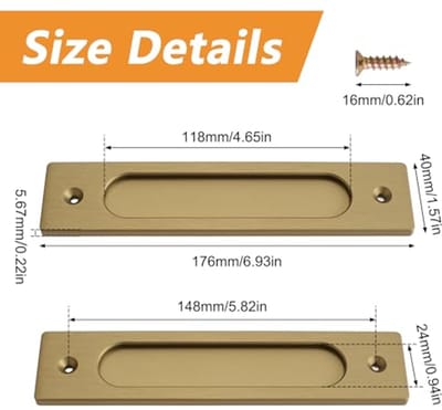Verzonken Schuifdeur Trekt - 2 Stuks Aluminium Vinger Trekt voor Schuifdeuren