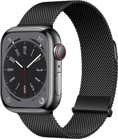Wergak Apple Watch Bandje 38/40/41mm – Milanees RVS – Dubbele Magneetsluiting – Zwart – Series 1 t/m 11 & SE