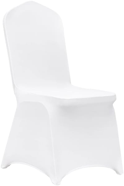 NaevaMi Stoelhoezen - Stoelhoezen Eetkamerstoelen - Stoelhoezen Stretch Universeel - Stoelhoezen voor Feesten, Restaurant, Bruiloften en Vieringen - 50st - Wit