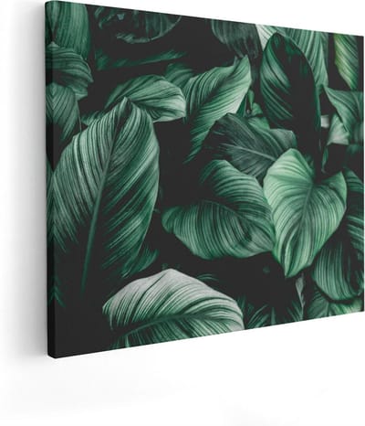 Artaza Canvas Schilderij Jungle - 50x40 cm - Muurdecoratie Botanisch - Wanddecoratie Planten - Kamer Accessoires Woonkamer