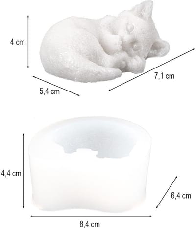 mit Herz | Siliconen vorm Kat 2 | Maak zelf een kattenfiguur | DIY | Gietvorm voor epoxyhars, gips, beton, was of zeep | voedselveilig