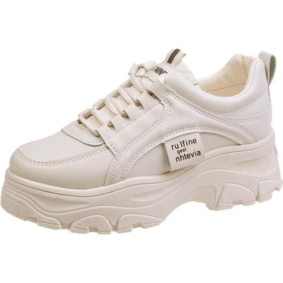 Lente Nieuwe Koreaanse Versie van Daddy Schoenen Vrouwelijke Studenten Dikke Zool Verhogende Sportschoenen Vrouwelijke Casual Schoenen Vrouwelijke Trend 40 white